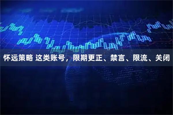 怀远策略 这类账号，限期更正、禁言、限流、关闭